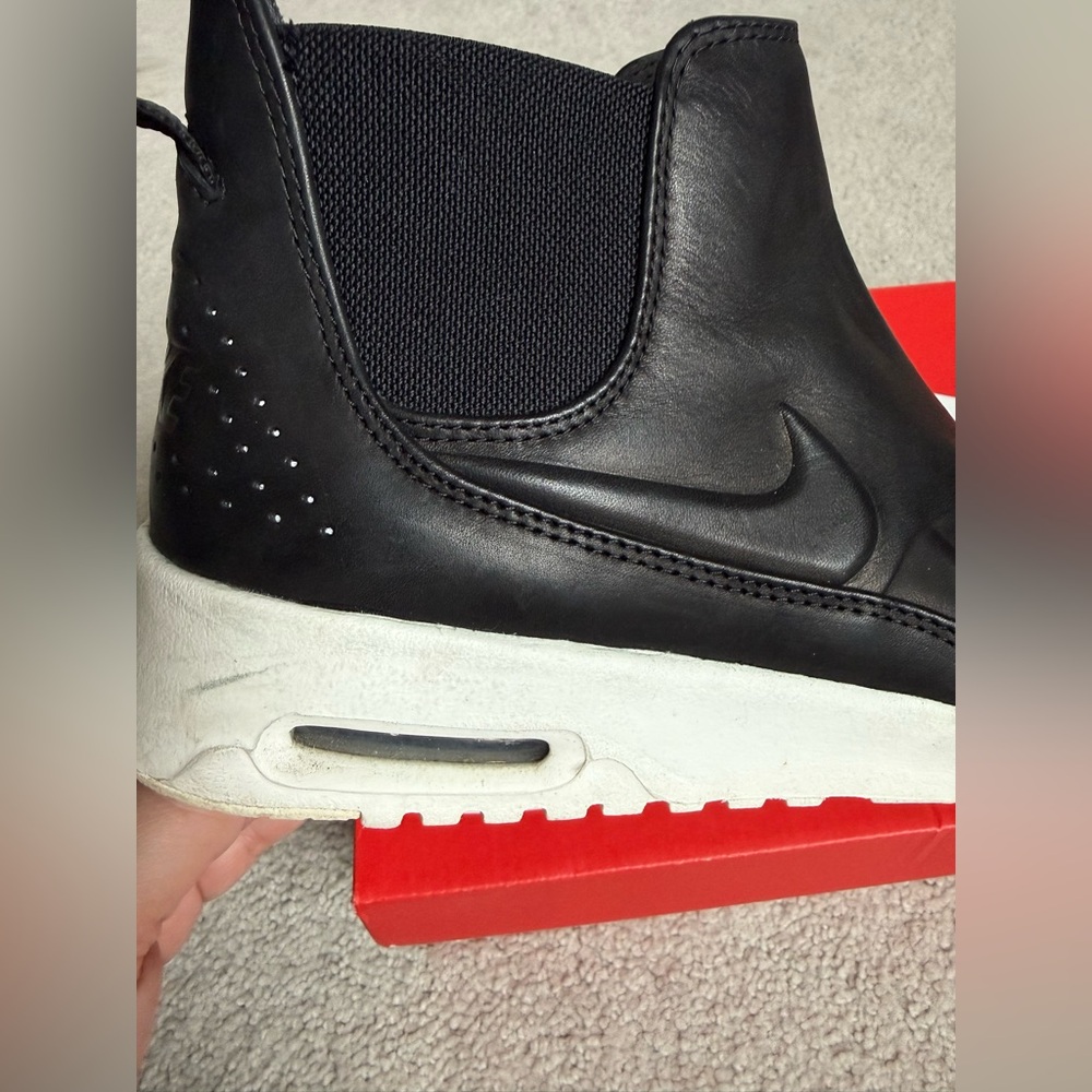 Nike Black Leather and Cream Women's Sneakers